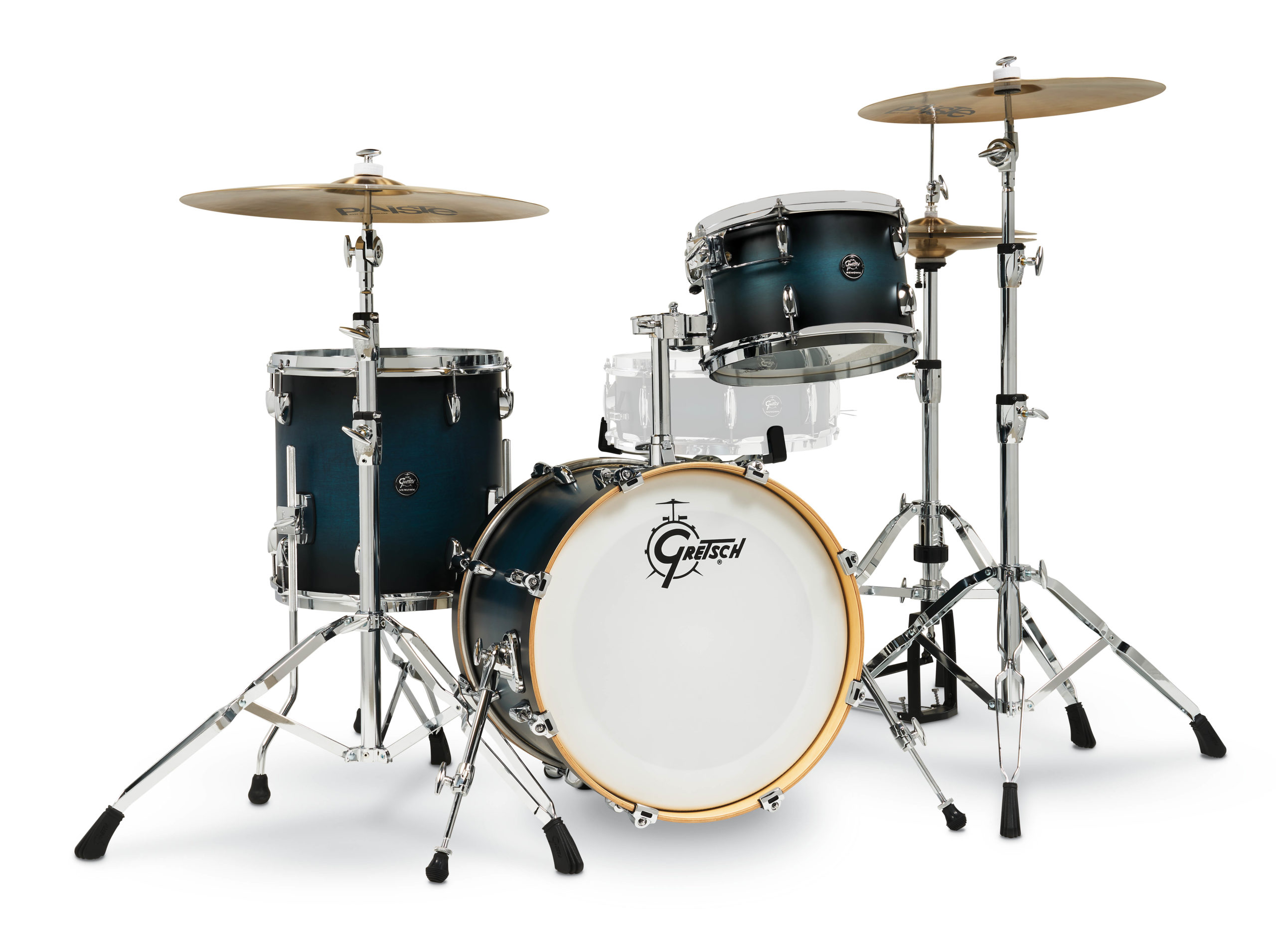 Satin Antique Blue Burst Gretsch Renown 2 3Piece Drum Set (18/12/14