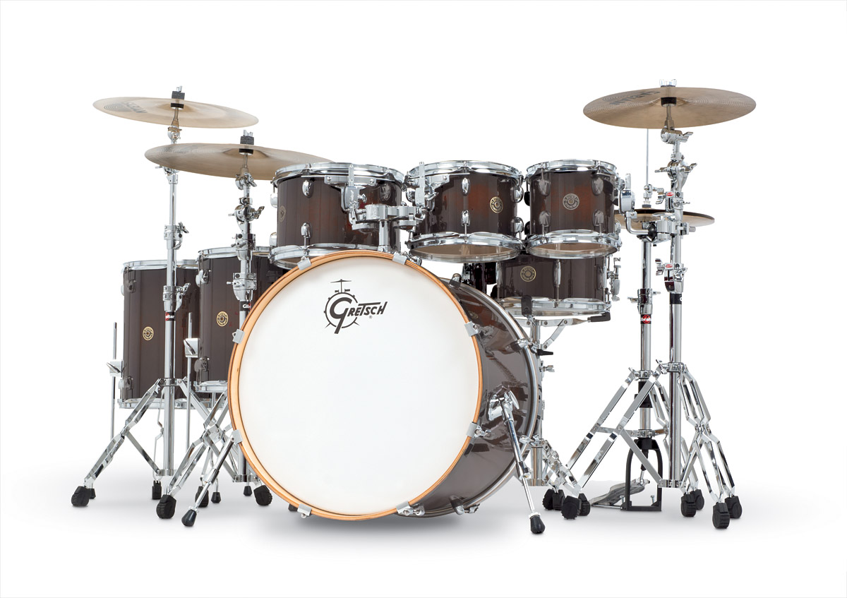 Satin Deep Cherry Burst (22/8/10/12/14/16/14SN) Gretsch Catalina Maple 6-Piece Shell Pack with Free Additional 8 inch. Tom