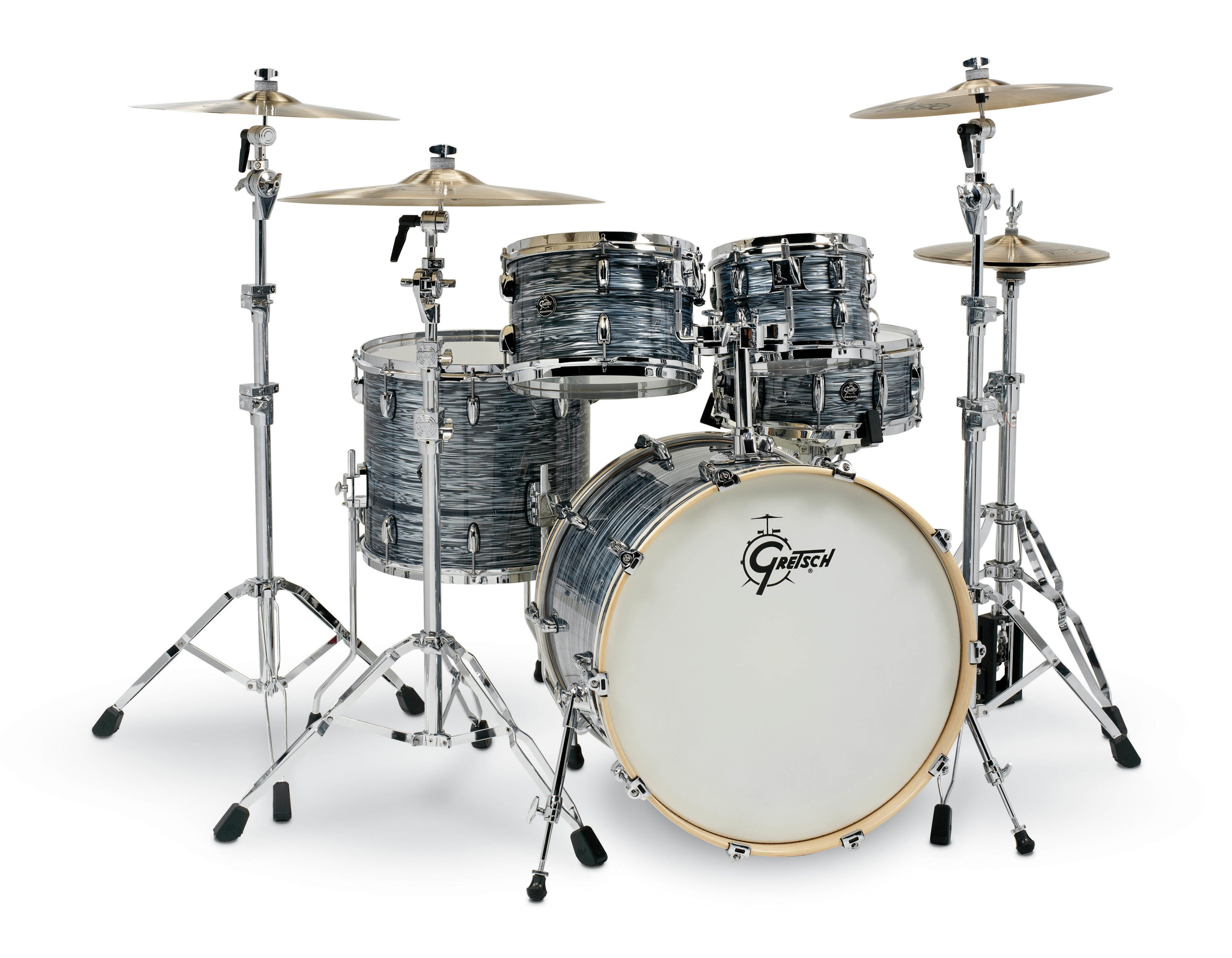 Silver Oyster Pearl Gretsch Renown 2 5 Piece Drum Set (22/10/12/16/14sn)