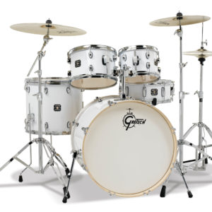 White Gretsch Energy 5-Piece Kit with Full Hardware Package & Zildjian Cymbals