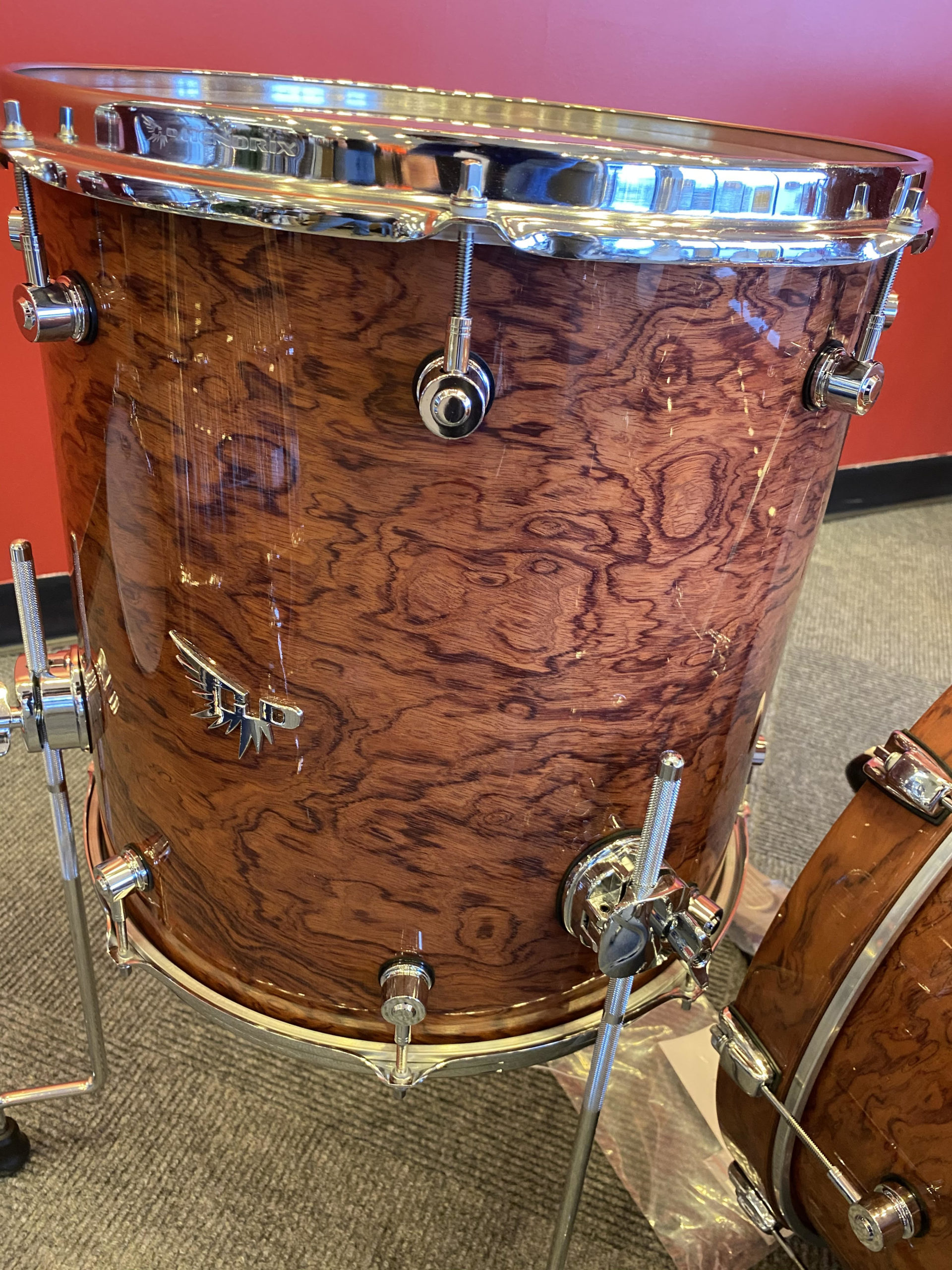 Hendrix Drums Perfect Ply 3 Piece Shell Pack 12/16/22 - Bubinga Gloss - Image 3