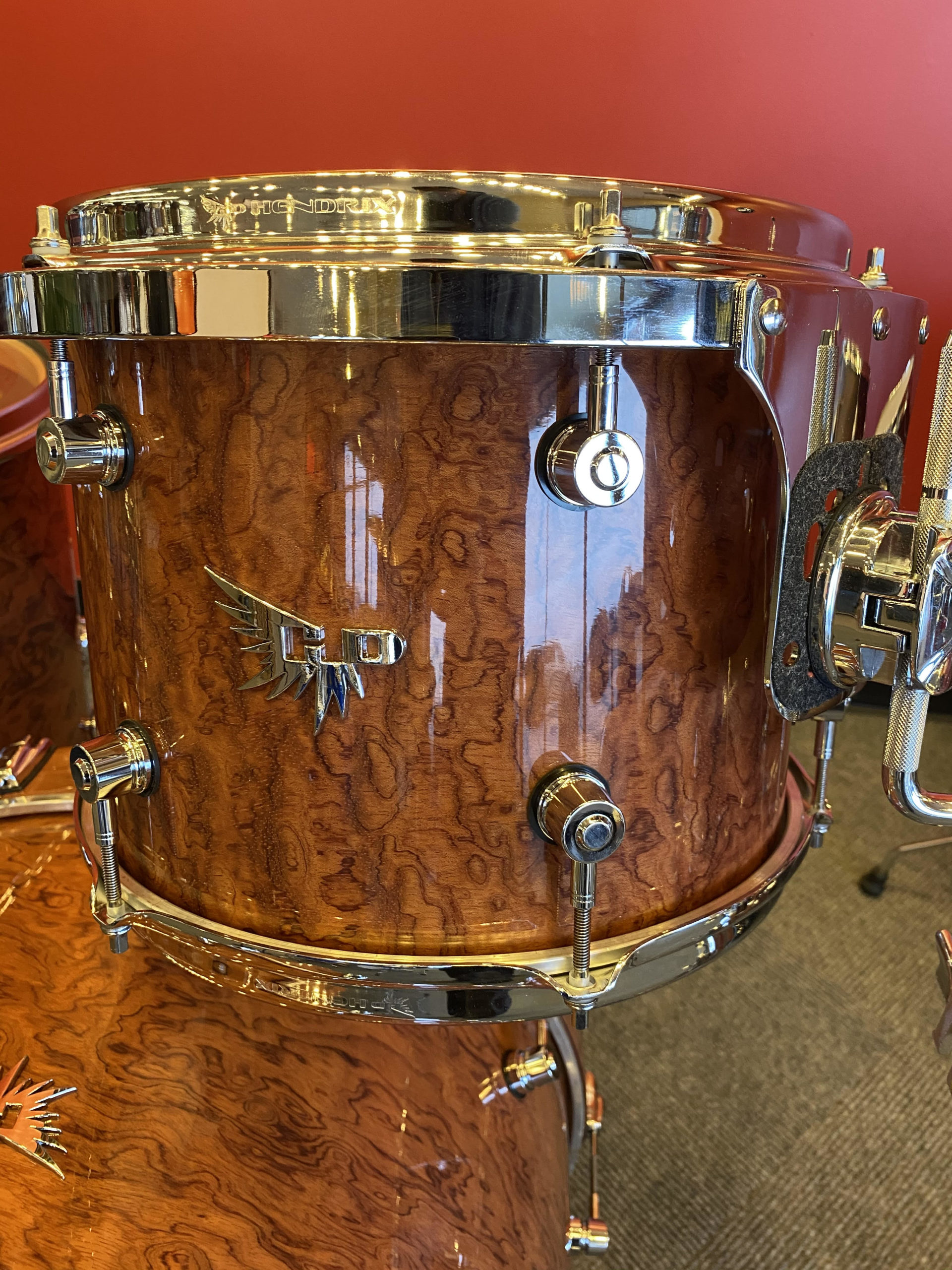 Hendrix Drums Perfect Ply 3 Piece Shell Pack 12/16/22 - Bubinga Gloss - Image 2
