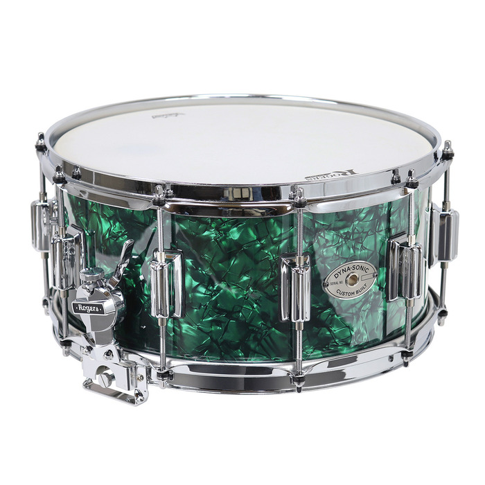 Rogers Dyna-Sonic 6.5x14 Classic Snare Drum with Beavertail Lugs - Green Marine Pearl