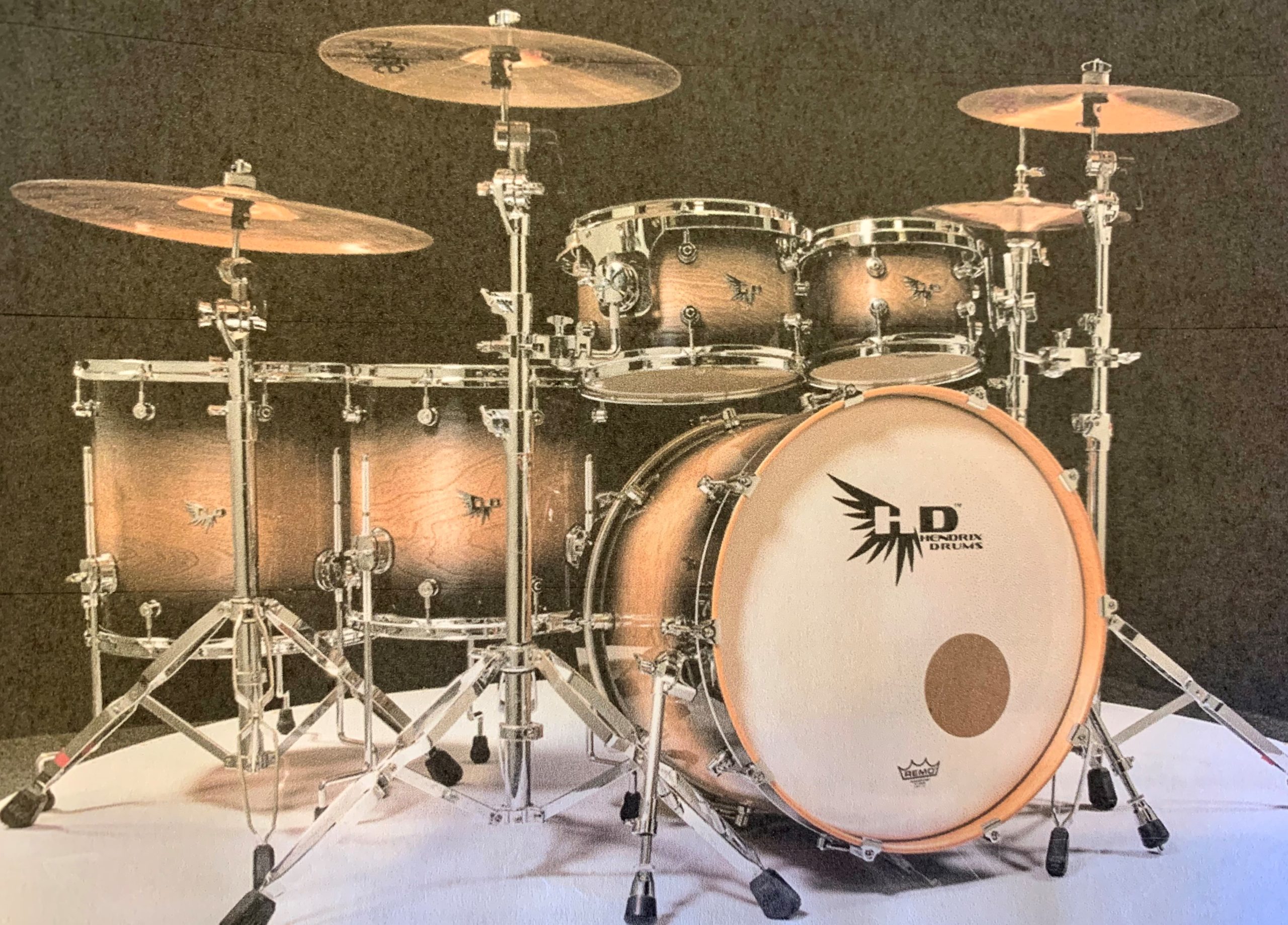 Hendrix Drums HD Birch 5pc Rock Shell Pack Black Burst Lacquer