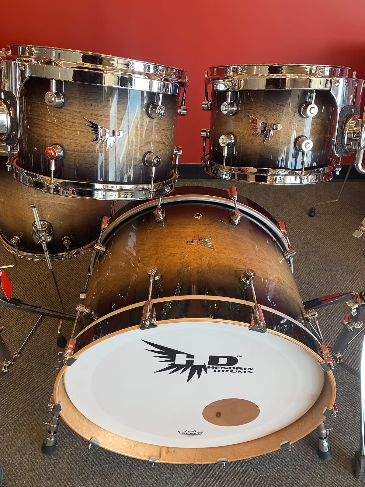 Hendrix Drums HD Birch 5pc Rock Shell Pack Black Burst Lacquer - Image 3