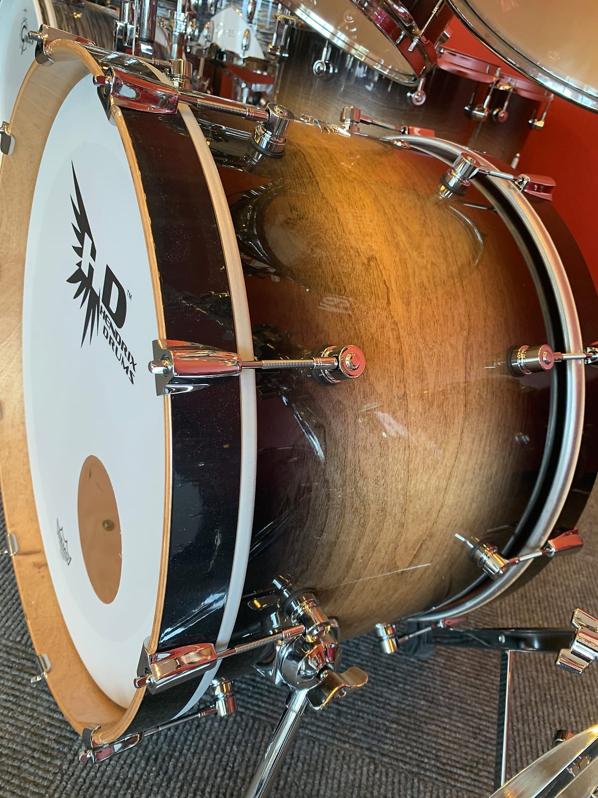 Hendrix Drums HD Birch 5pc Rock Shell Pack Black Burst Lacquer - Image 7