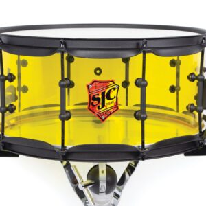 SJC Custom Drums Josh Dun Signature Collection Series Snare Drum - 6.5" x 14", Yellow Acrylic