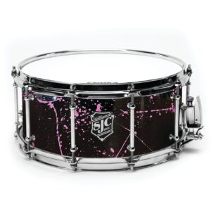 SJC Custom Drums Navigator Series Snare Drum - 6.5" x 14", Black with Pink Splatter