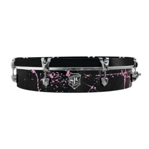SJC Custom Drums Navigator Series UFO Drum - 4" x 20", Black with Pink Splatter
