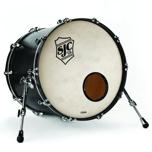 SJC Custom Drums Tour Series Bass Drum - 18" x 22", Matte Black - Image 2
