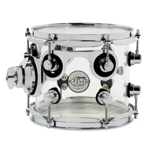 DW Design Series Acrylic Suspended Tom, 7" x 8", Clear w/ Chrome Hardware