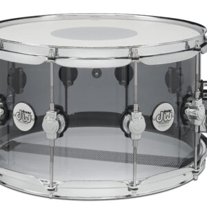 DW Design Series Snare, 8" x 14", Smoke Acrylic Snare w/ Chrome Hardware