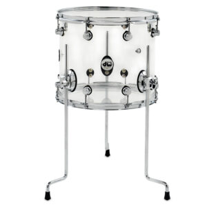 DW Design Series Acrylic Floor Tom, 12" x 14", Clear w/ Chrome Hardware