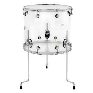 DW Design Series Acrylic Floor Tom, 16" x 18", Clear w/ Chrome Hardware