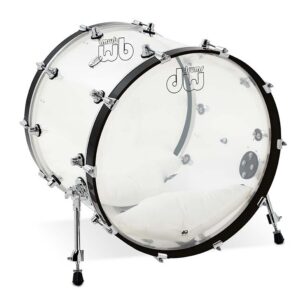 Design Series Acrylic Bass Drum, 18" x 22", Clear w/ Chrome Hardware
