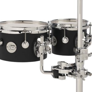 DW Design Series Concert Toms, 5x6/5x8, Black Satin Lacquer w/ Chrome Hardware