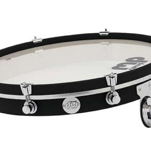 DW Design Series Pancake Drum, 2.5" x 20", Black Satin Lacquer w/ Chrome Hardware