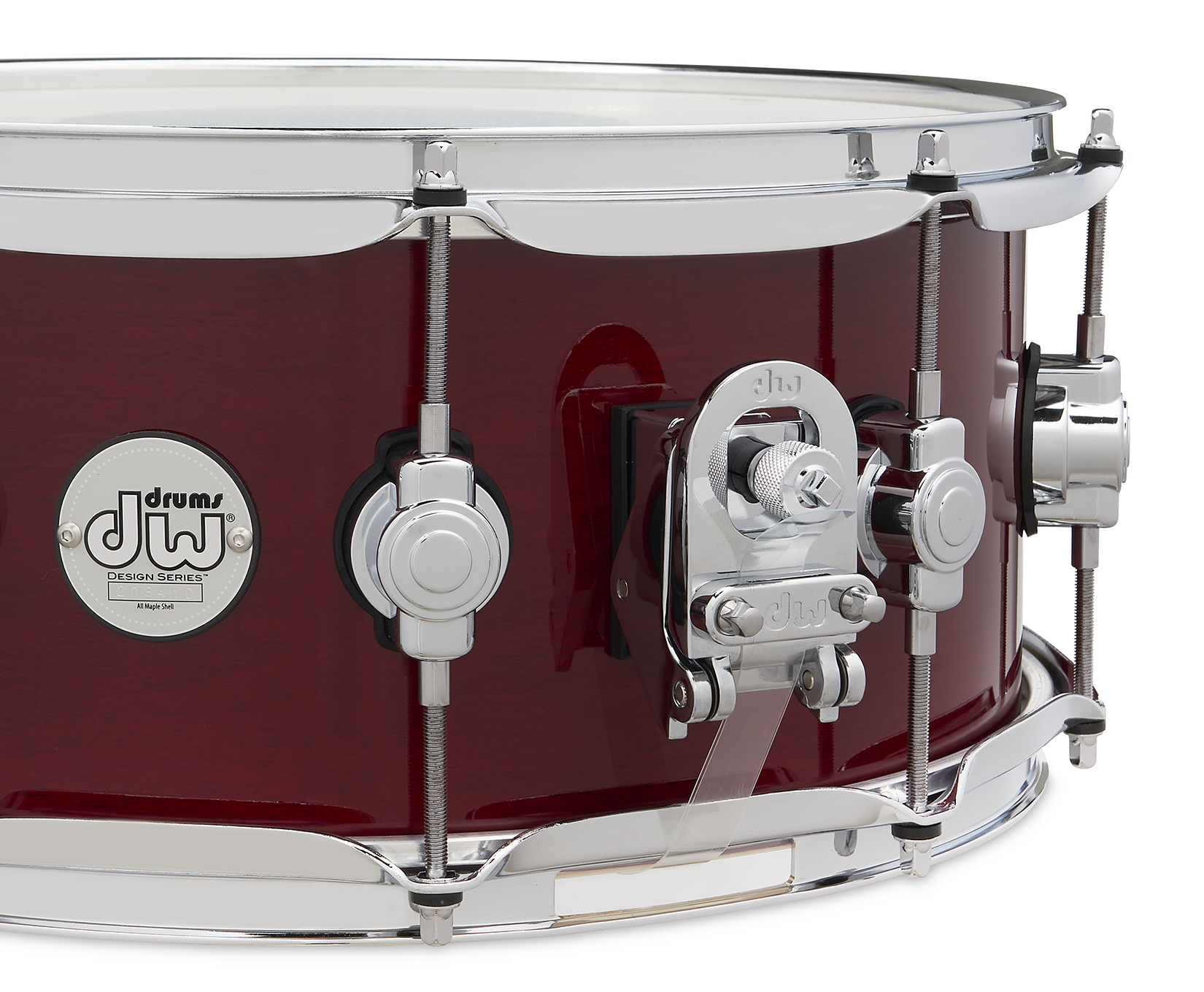 DW Design Series 6" x 14" Snare Drum, Cherry Stain - Image 3