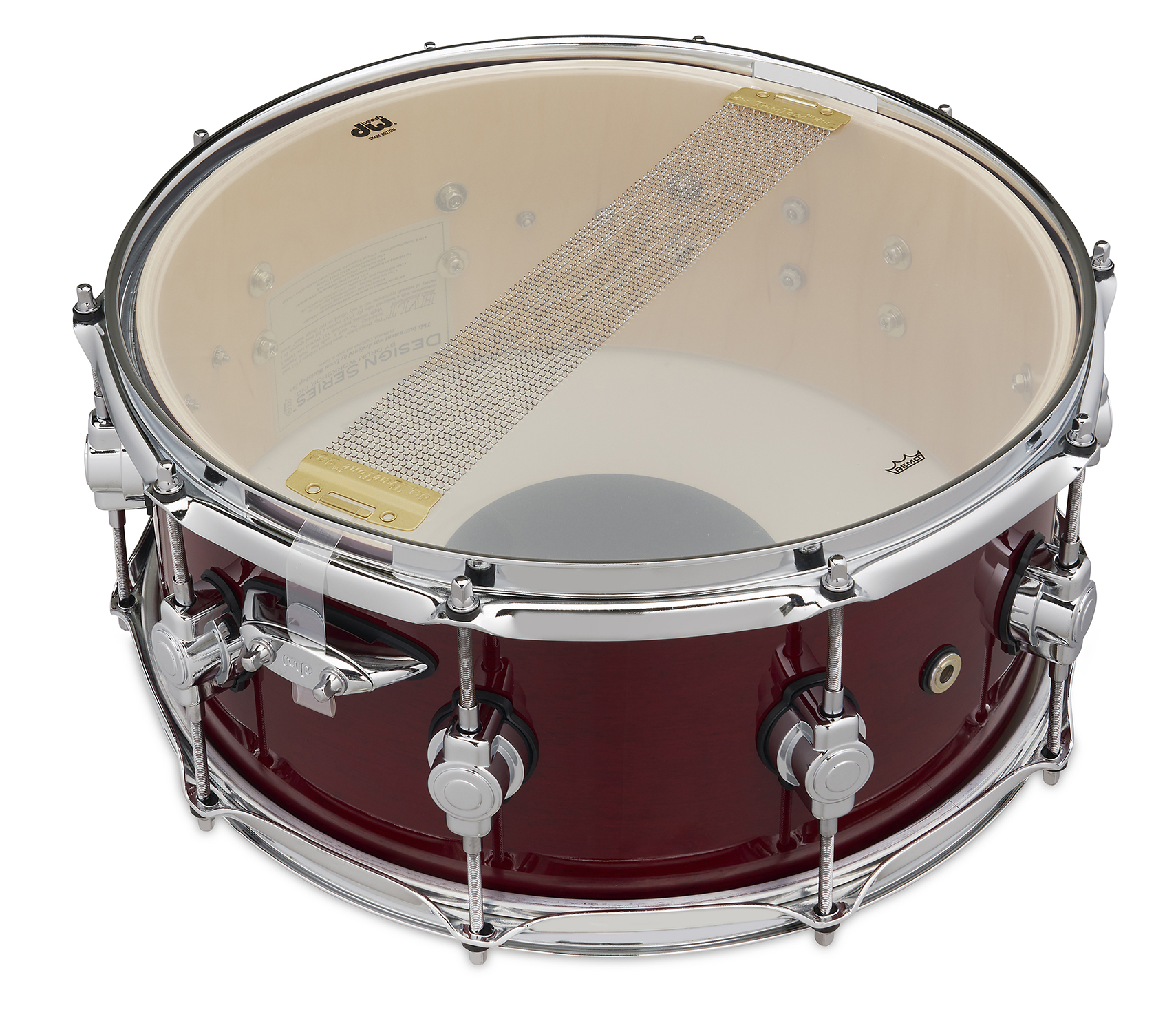 DW Design Series 6" x 14" Snare Drum, Cherry Stain - Image 4
