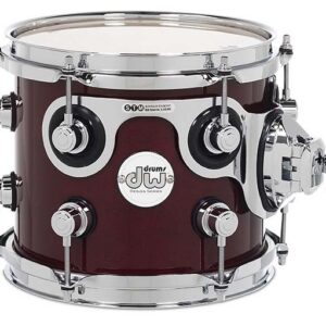 DW Design Series Maple Suspended Tom, 7" x 8", Cherry Stain Gloss Lacquer w/ Chrome Hardware