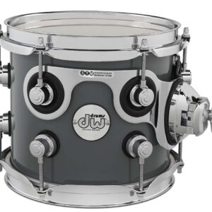 DW Design Series Maple Suspended Tom, 7" x 8", Steel Gray Lacquer w/ Chrome Hardware