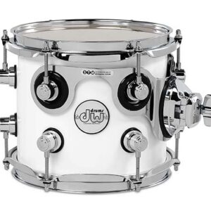DW Design Series Maple Suspended Tom, 7" x 8", Gloss White Lacquer w/ Chrome Hardware