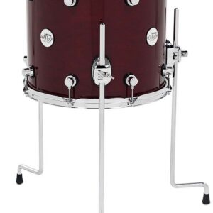 DW Design Series Maple Floor Tom, 12" x 14", Cherry Stain Gloss Lacquer w/ Chrome Hardware