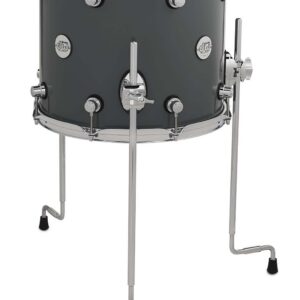 DW Design Series Maple Floor Tom, 12" x 14", Steel Gray Lacquer w/ Chrome Hardware