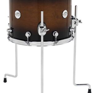 DW Design Series Maple Floor Tom, 12" x 14", Tobacco Burst Gloss Lacquer w/ Chrome Hardware