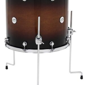 DW Design Series Maple Floor Tom, 16" x 18", Tobacco Burst Gloss Lacquer w/ Chrome Hardware