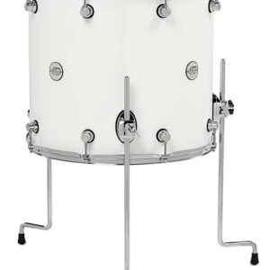 DW Design Series Maple Floor Tom, 16" x 18", Gloss White Lacquer w/ Chrome Hardware