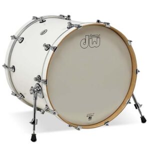 DW Design Series Maple Bass Drum, 18" x 22", Gloss White Lacquer w/ Chrome Hardware