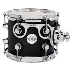 DW Design Series Maple Suspended Tom, 7" x 8", Black Satin Lacquer w/ Chrome Hardware