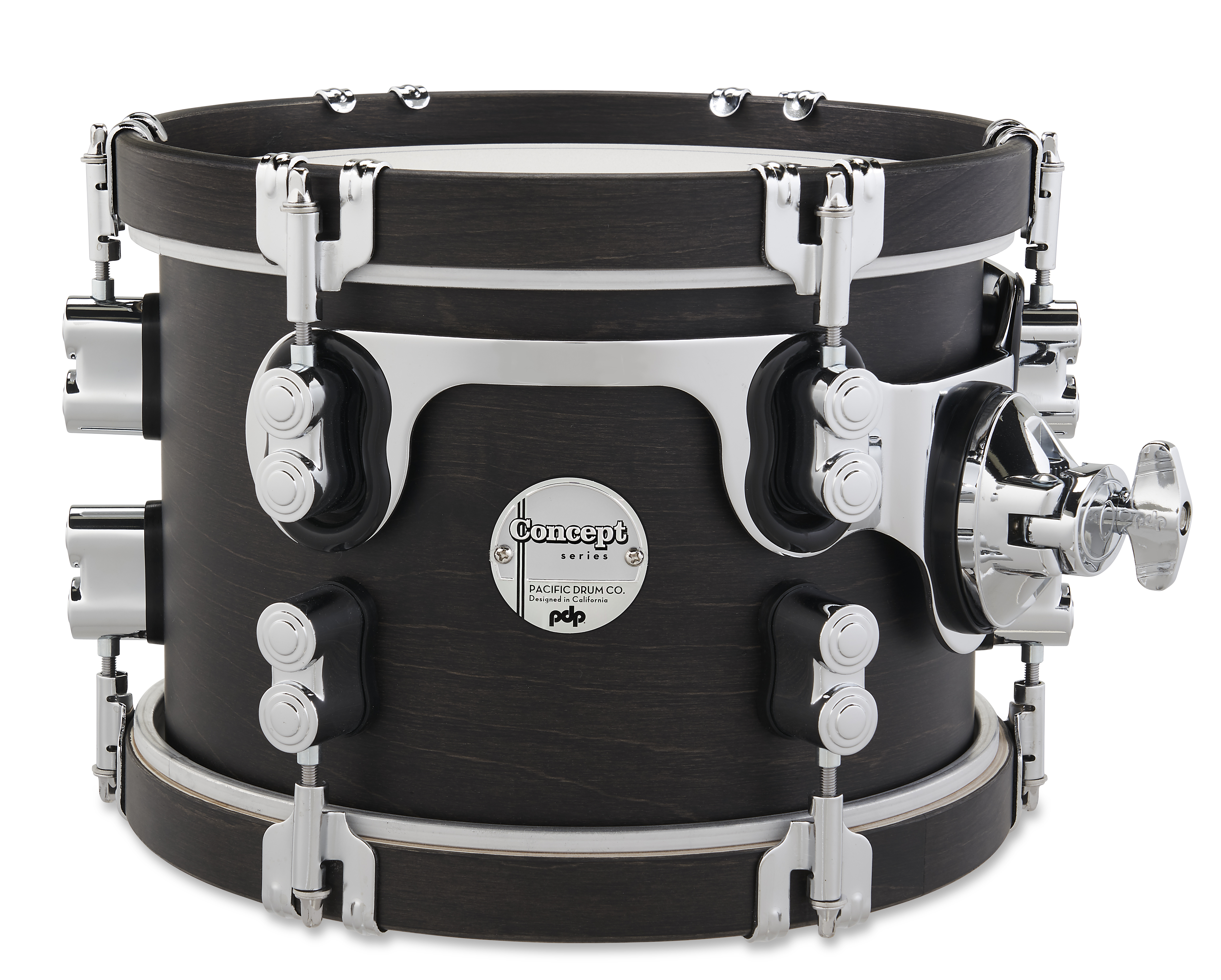Concept Classic 7" x 10" Ebony Stain Tom with Ebony Stain Hoops - Image 2