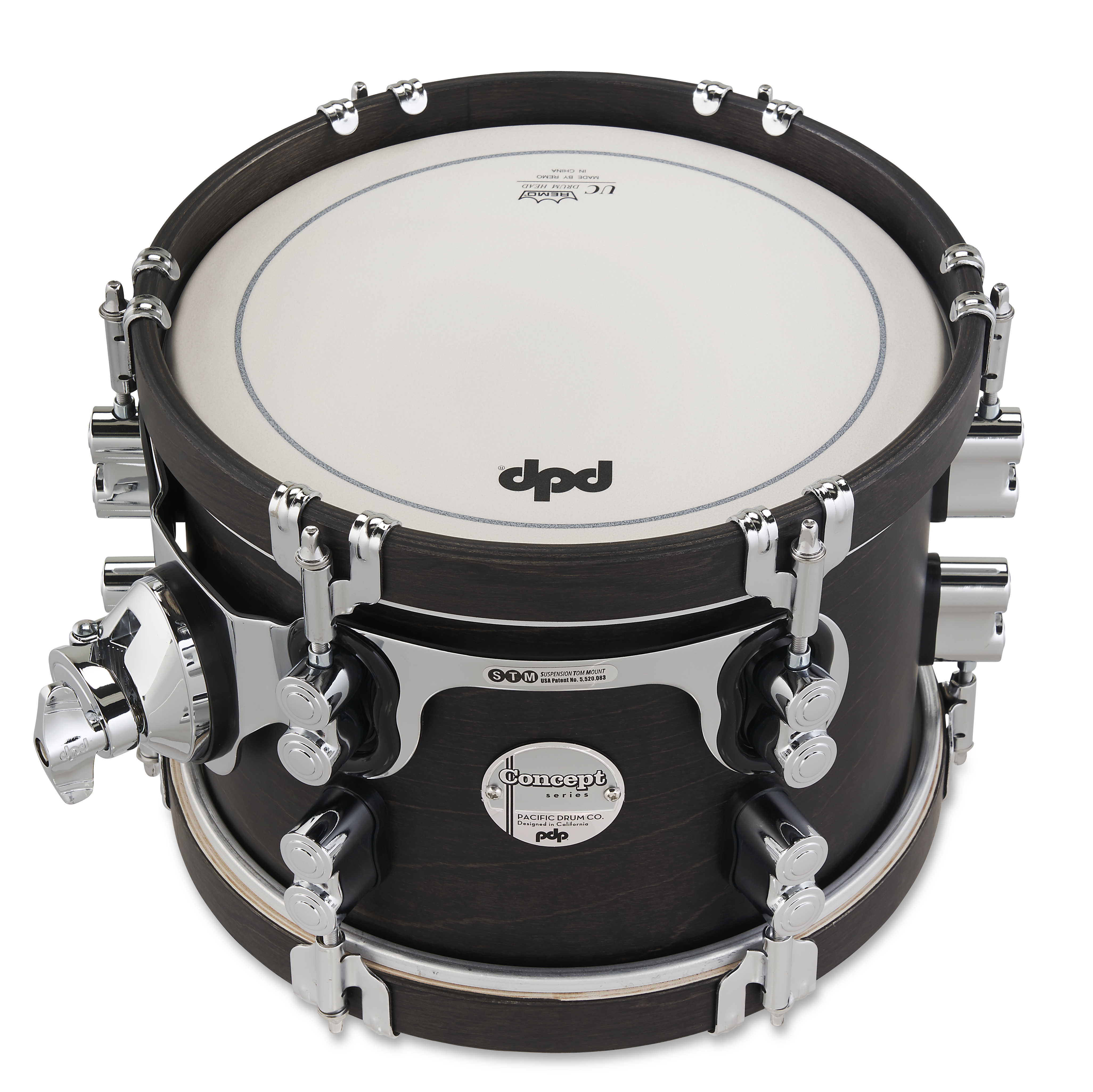 Concept Classic 7" x 10" Ebony Stain Tom with Ebony Stain Hoops - Image 3