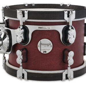 Concept Classic 7" x 10" Ox Blood Stain Tom with Ebony Stain Hoops