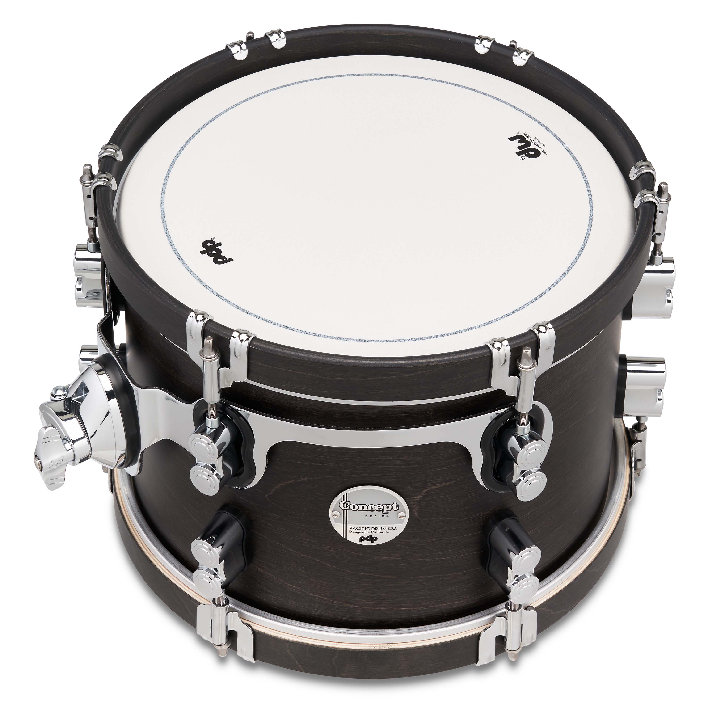 Concept Classic 8" x 12" Walnut Stain Tom with Natural Stain Hoops - Ebony Stain - Image 3