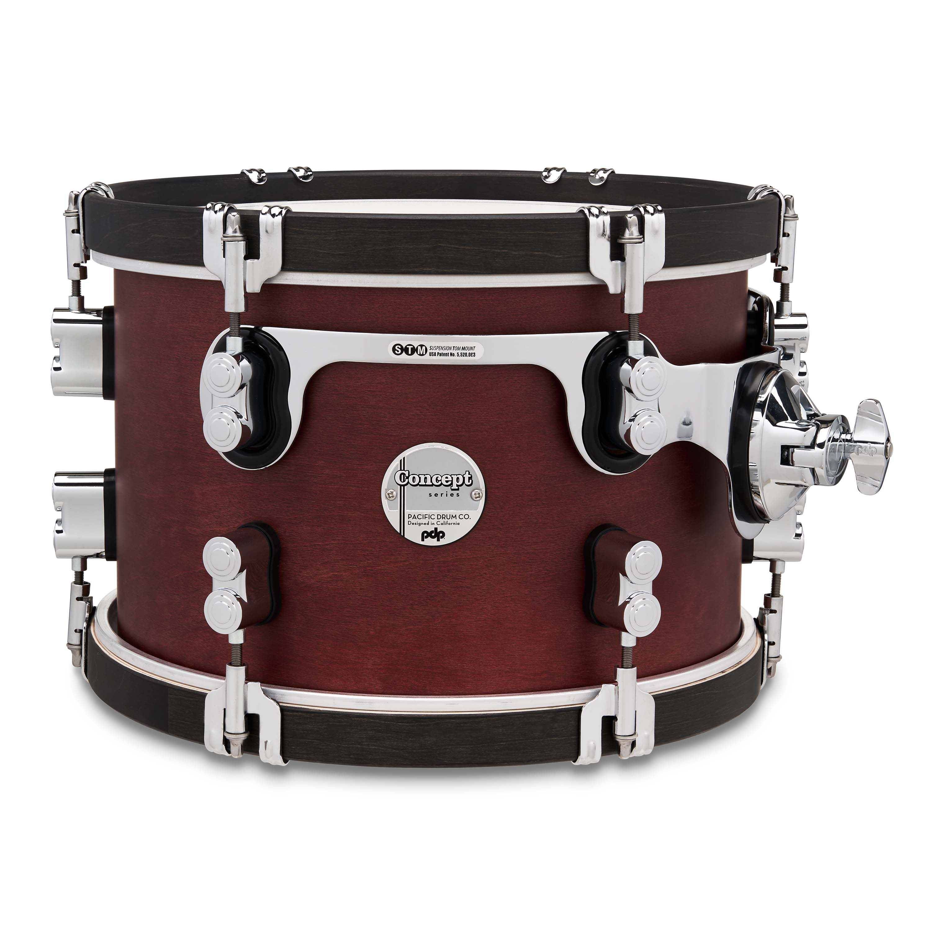 Concept Classic 8" x 12" Ox Blood Stain Tom with Ebony Stain Hoops - Image 2