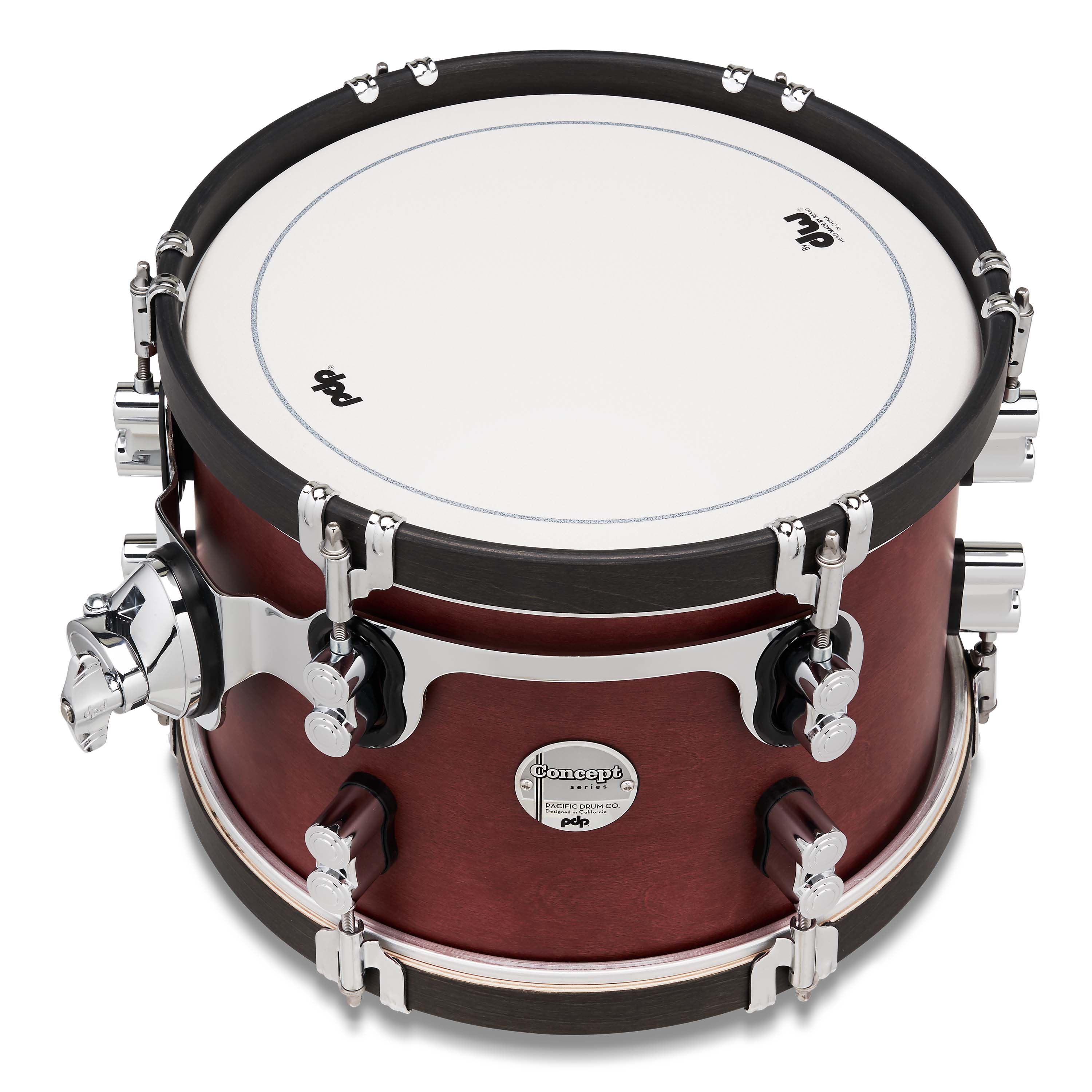Concept Classic 8" x 12" Ox Blood Stain Tom with Ebony Stain Hoops - Image 3
