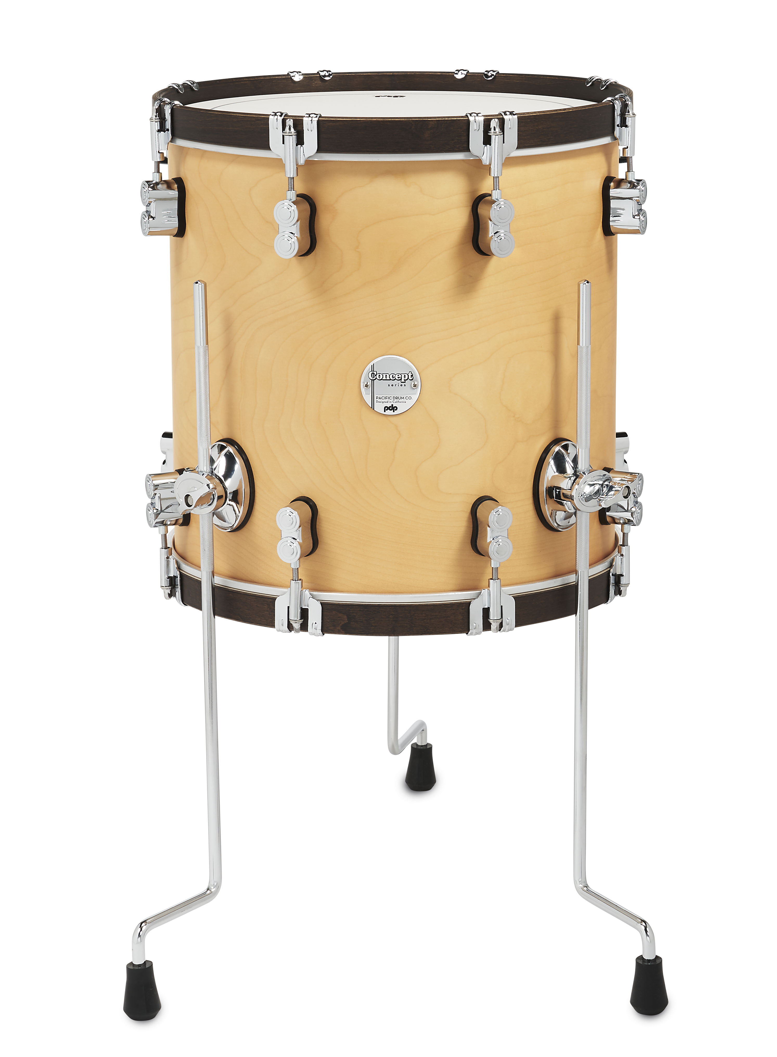 PDP Concept Classic 14" x 14" Natural Stain Floor Tom with Walnut Stain Wood Hoops