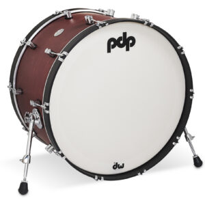 PDP Concept Classic 14" x 24" Ox Blood Stain Kick Drum with Ebony Stain Hoops
