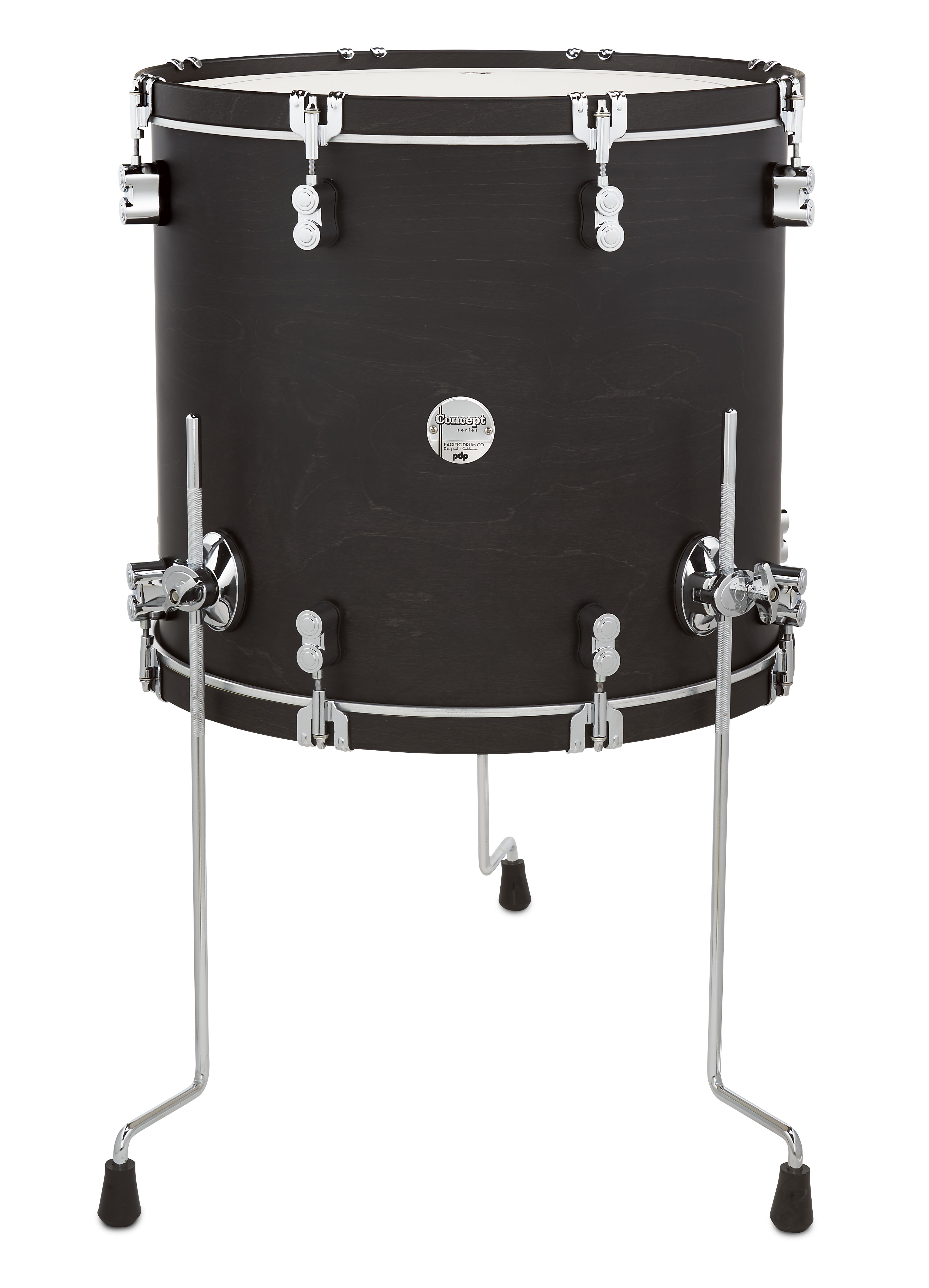 PDP Concept Classic 16" x 18" Ebony Stain Floor Tom with Ebony Stain Wood Hoops