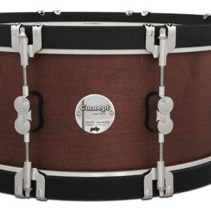 Concept Classic 6.5" x 14" Ebony Stain Snare with Ebony Stain Wood Hoops - Ox Blood