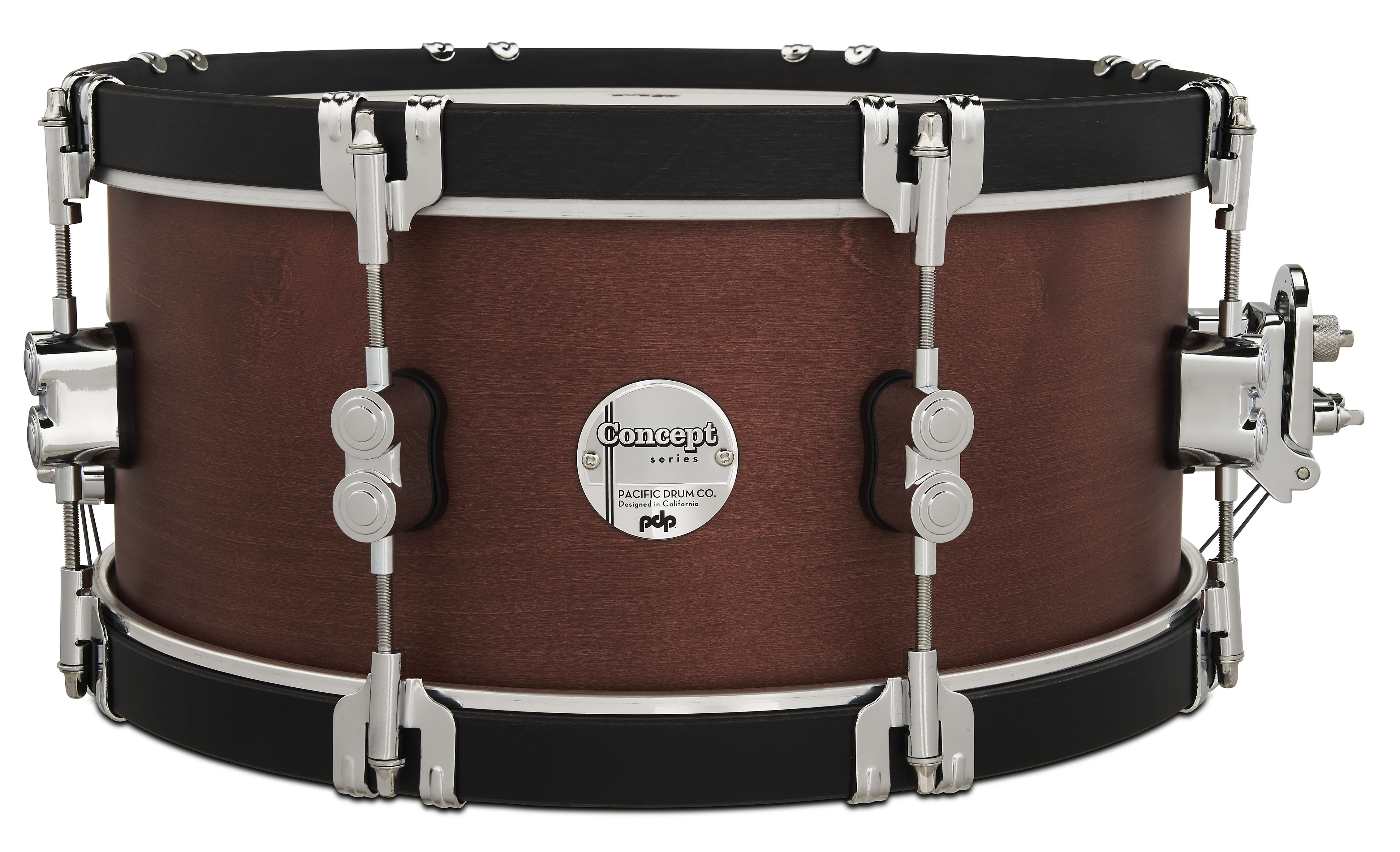 Concept Classic 6.5" x 14" Ebony Stain Snare with Ebony Stain Wood Hoops - Ox Blood