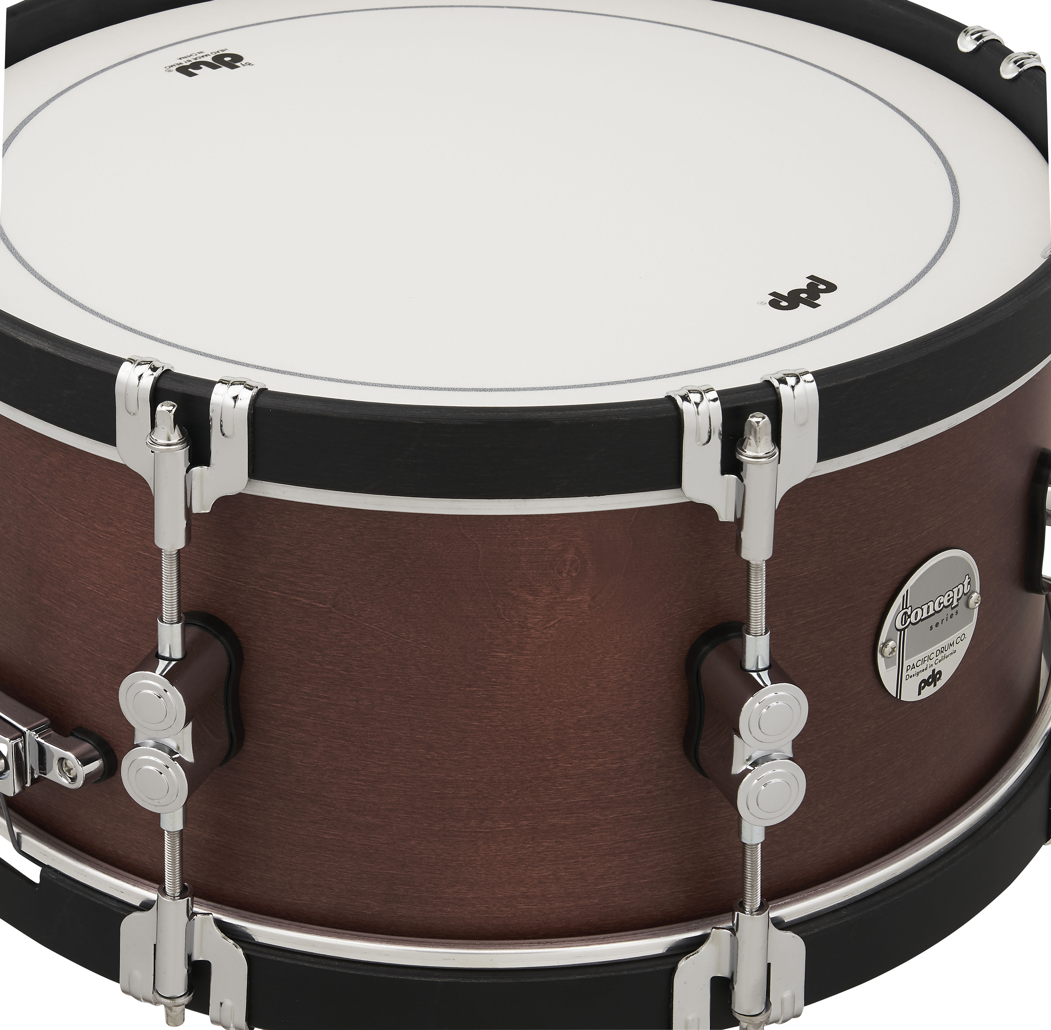 Concept Classic 6.5" x 14" Ebony Stain Snare with Ebony Stain Wood Hoops - Ox Blood - Image 6