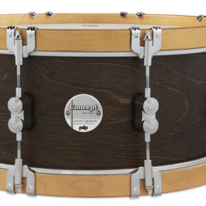 Concept Classic 6.5" x 14" Walnut Stain Snare with Natural Stain Wood Hoops