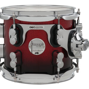 PDP Concept Maple 7" x 8" Suspended Tom Red to Black Fade Lacquer with Chrome Hardware