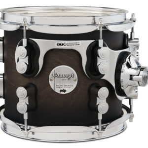 PDP Concept Maple 7" x 8" Suspended Tom Satin Charcoal Burst Lacquer with Chrome Hardware
