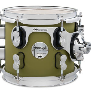 PDP Concept Maple 7" x 8" Suspended Tom Satin Olive Finish Ply with Chrome Hardware