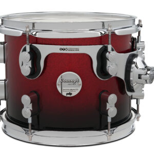 PDP Concept Maple 8" x 10" Suspended Tom Red to Black Fade Lacquer with Chrome Hardware